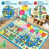 Garvee 4×6 Rugs for Kids Room, Washable Playroom Rug Hopscotch＆Ludo Game Area Rugs with Colors, Non Slip Ultra Soft Educational Learning Carpet Stain Resistant City Road Mats for Children Baby Toddler(Hopscotch)