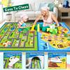 Garvee 4×6 Rugs for Kids Room, Washable Playroom Rug Hopscotch＆Ludo Game Area Rugs with Colors, Non Slip Ultra Soft Educational Learning Carpet Stain Resistant City Road Mats for Children Baby Toddler(Maze Puzzle)