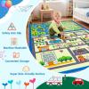 Garvee 4×6 Rugs for Kids Room, Washable Playroom Rug Hopscotch＆Ludo Game Area Rugs with Colors, Non Slip Ultra Soft Educational Learning Carpet Stain Resistant City Road Mats for Children Baby Toddler(City Life)