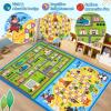 Garvee 4×6 Rugs for Kids Room, Washable Playroom Rug Hopscotch＆Ludo Game Area Rugs with Colors, Non Slip Ultra Soft Educational Learning Carpet Stain Resistant City Road Mats for Children Baby Toddler(Maze Puzzle)