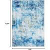 Garvee 5 ft x7 ft Rug, Anti-Slip Backing Abstract Area Rug, Washable Modern Abstract Carpet for Living Room, Foldable Low Pile Accent Rug with Non Slip Backing Soft Stain Resistant Floor Carpet, Navy(Navy)