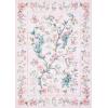 Garvee 5×7 Area Rug Washable Floral Peacock Rugs for Living Room Bedroom, Low Pile Non Slip Nursery Rugs for Girls Room Playroom, Vintage Home Decor Thin Carpet for Dining Room, Green(Pink)