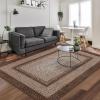 Garvee 5×7 Area Rugs Washable Rugs for Living Room, Boho Vintage Rug Non Slip Low Pile Stain Resistance Indoor Soft Large Carpet for Bedroom Dining Room Office (Brown)