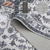 Garvee 5×7 ft Machine Washable Area Rug, Non Slip Non-Shedding Vintage Rug for Living Room, Low Pile Oriental Medallion Floral Printed Carpet,Indoor Foldable Soft Rug for Bedroom/Nursery/Kitchen（Blue(Grey)
