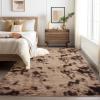Garvee 8×10 Shag Rug for Living Room Fluffy Rug Non-Slip Modern Solid Color Bedroom Throw Carpet Ultra Soft Nursery Rug Plush Fuzzy Faux Fur Area Rug for Home Decor Bedside Girls Boys, Coffee