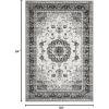 Garvee 8×10 ft Boho Vintage Area Rug, Machine Washable Gray Medallion Rug with Non-Slip Rubber Backing, Low Pile Soft Carpet for Living Room Bedroom Dining Room Kitchen, Pet Friendly(Gray)(Grey White)