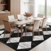 Garvee 9×12 Area Rug Washable Black Rug for Living Room Dining Room Low Pile Neutral Area Rugs Modern Geometric Checkered Rugs Low Pile Bedroom Area Rug(Checkered|black & White)