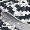 Garvee 9×12 Area Rug Washable Black Rug for Living Room Dining Room Low Pile Neutral Area Rugs Modern Geometric Checkered Rugs Low Pile Bedroom Area Rug(Black)