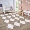 Garvee 9×12 Area Rug Washable Black Rug for Living Room Dining Room Low Pile Neutral Area Rugs Modern Geometric Checkered Rugs Low Pile Bedroom Area Rug(Checkered|brown)