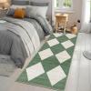 Garvee 9×12 Area Rug Washable Black Rug for Living Room Dining Room Low Pile Neutral Area Rugs Modern Geometric Checkered Rugs Low Pile Bedroom Area Rug(Green)