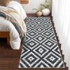 Garvee 9×12 Area Rug Washable Black Rug for Living Room Dining Room Low Pile Neutral Area Rugs Modern Geometric Checkered Rugs Low Pile Bedroom Area Rug(Black)