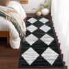 Garvee 9×12 Area Rug Washable Black Rug for Living Room Dining Room Low Pile Neutral Area Rugs Modern Geometric Checkered Rugs Low Pile Bedroom Area Rug(Black and White-1)