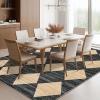 Garvee 9×12 Area Rug Washable Black Rug for Living Room Dining Room Low Pile Neutral Area Rugs Modern Geometric Checkered Rugs Low Pile Bedroom Area Rug(Checkered|black & Brown)