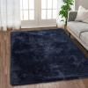 Garvee 9×12 Area Rug for Bedroom Navy Blue Fluffy Rugs Shag Carpet for Living Room Shag Rug for Kids Room, Plush Furry Rugs Decorative Accent Rug for Indoor Home Floor Carpet, Dark Navy