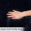 Garvee 9×12 Area Rug for Bedroom Navy Blue Fluffy Rugs Shag Carpet for Living Room Shag Rug for Kids Room, Plush Furry Rugs Decorative Accent Rug for Indoor Home Floor Carpet, Dark Navy