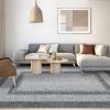 Garvee 9×12 Living Room Rug Large Washable Braided Rug Non Slip Accent Carpet Braided Print Carpet Indoor Rustic Area Rug Border Carpet for Bedroom Home Decor (Grey)