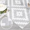 Garvee 9×12 Washable Area Rugs Non-Slip Living Room Rug Non-Shedding Indoor Throw Rugs for Bedroom Low Pile Geometric Area Rug for Dinning Room Office, Grey