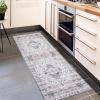 Garvee 9×12 Washable Rugs for Living Room with Vintage Boho Light Rug for Office, Dining Room, Kids Room and Farmhouse, Durable Low Pile Non-Slip Area Rug for High Traffic Areas. Beige Gray(Beige Gray)