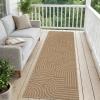 Garvee Abstract Easy Jute 9×12 Area Rugs, Washable Indoor Outdoor Patio Rugs for Living Room Dining Room, Non Slip Stain Resistant Farmhouse Throw Carpet for Bedroom Backyard, Black Taupe(Abstract|natural)
