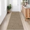 Garvee Abstract Easy Jute 9×12 Area Rugs, Washable Indoor Outdoor Patio Rugs for Living Room Dining Room, Non Slip Stain Resistant Farmhouse Throw Carpet for Bedroom Backyard, Black Taupe(Abstract|brown)