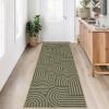 Garvee Abstract Easy Jute 9×12 Area Rugs, Washable Indoor Outdoor Patio Rugs for Living Room Dining Room, Non Slip Stain Resistant Farmhouse Throw Carpet for Bedroom Backyard, Black Taupe(Abstract|green)