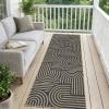 Garvee Abstract Easy Jute 9×12 Area Rugs, Washable Indoor Outdoor Patio Rugs for Living Room Dining Room, Non Slip Stain Resistant Farmhouse Throw Carpet for Bedroom Backyard, Black Taupe(Abstract|black)