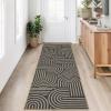Garvee Abstract Easy Jute 9×12 Area Rugs, Washable Indoor Outdoor Patio Rugs for Living Room Dining Room, Non Slip Stain Resistant Farmhouse Throw Carpet for Bedroom Backyard, Black Taupe(Abstract|black)