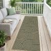 Garvee Abstract Easy Jute 9×12 Area Rugs, Washable Indoor Outdoor Patio Rugs for Living Room Dining Room, Non Slip Stain Resistant Farmhouse Throw Carpet for Bedroom Backyard, Black Taupe(Abstract|green)