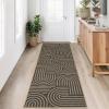 Garvee Abstract Easy Jute 9×12 Area Rugs, Washable Indoor Outdoor Patio Rugs for Living Room Dining Room, Non Slip Stain Resistant Farmhouse Throw Carpet for Bedroom Backyard, Black Taupe(Abstract|black Taupe)
