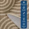 Garvee Abstract Easy Jute 9×12 Area Rugs, Washable Indoor Outdoor Patio Rugs for Living Room Dining Room, Non Slip Stain Resistant Farmhouse Throw Carpet for Bedroom Backyard, Black Taupe(Abstract|brown)