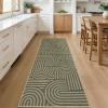 Garvee Abstract Easy Jute 9×12 Area Rugs, Washable Indoor Outdoor Patio Rugs for Living Room Dining Room, Non Slip Stain Resistant Farmhouse Throw Carpet for Bedroom Backyard, Black Taupe(Abstract|green)
