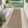 Garvee Abstract Easy Jute 9×12 Area Rugs, Washable Indoor Outdoor Patio Rugs for Living Room Dining Room, Non Slip Stain Resistant Farmhouse Throw Carpet for Bedroom Backyard, Black Taupe(Abstract|brown)