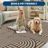 Garvee Arch Striped Living Room Rugs 5×7 Indoor Outdoor Easy Jute Rugs with Non Slip Backing, Stain Resistant Non Shedding Carpet Foldable Thin Neutral Mats for Entryway Dining Room Patio, Black/Brown(Striped|nature)