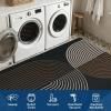 Garvee Arch Striped Living Room Rugs 5×7 Indoor Outdoor Easy Jute Rugs with Non Slip Backing, Stain Resistant Non Shedding Carpet Foldable Thin Neutral Mats for Entryway Dining Room Patio, Black/Brown(Rainbow|black&brown)