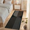 Garvee Arch Striped Living Room Rugs 5×7 Indoor Outdoor Easy Jute Rugs with Non Slip Backing, Stain Resistant Non Shedding Carpet Foldable Thin Neutral Mats for Entryway Dining Room Patio, Black/Brown(Rainbow|black&brown)