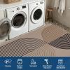 Garvee Arch Striped Living Room Rugs 5×7 Indoor Outdoor Easy Jute Rugs with Non Slip Backing, Stain Resistant Non Shedding Carpet Foldable Thin Neutral Mats for Entryway Dining Room Patio, Black/Brown(Rainbow|nature&tan)