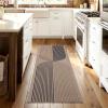 Garvee Arch Striped Living Room Rugs 5×7 Indoor Outdoor Easy Jute Rugs with Non Slip Backing, Stain Resistant Non Shedding Carpet Foldable Thin Neutral Mats for Entryway Dining Room Patio, Black/Brown(Rainbow|nature&tan)