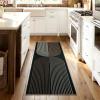 Garvee Arch Striped Living Room Rugs 5×7 Indoor Outdoor Easy Jute Rugs with Non Slip Backing, Stain Resistant Non Shedding Carpet Foldable Thin Neutral Mats for Entryway Dining Room Patio, Black/Brown(Rainbow|black&brown)