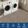 Garvee Arch Striped Living Room Rugs 5×7 Indoor Outdoor Easy Jute Rugs with Non Slip Backing, Stain Resistant Non Shedding Carpet Foldable Thin Neutral Mats for Entryway Dining Room Patio, Black/Brown(Striped|nature)