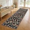 Garvee Floral 8×10 Living Room Bedroom Rugs, Washable Non-Slip Vintage Retro Accent Dining Room Rug, Soft Low-Pile Indoor Farmhouse Decorative Rugs for Home Office Girls Room, Pink(Tulip|black)