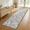 Garvee Floral 8×10 Living Room Bedroom Rugs, Washable Non-Slip Vintage Retro Accent Dining Room Rug, Soft Low-Pile Indoor Farmhouse Decorative Rugs for Home Office Girls Room, Pink(Tulip|pink)
