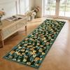 Garvee Floral 8×10 Living Room Bedroom Rugs, Washable Non-Slip Vintage Retro Accent Dining Room Rug, Soft Low-Pile Indoor Farmhouse Decorative Rugs for Home Office Girls Room, Pink(Tulip|yellow)