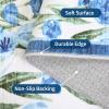 Garvee Floral 8×10 Living Room Bedroom Rugs, Washable Non-Slip Vintage Retro Accent Dining Room Rug, Soft Low-Pile Indoor Farmhouse Decorative Rugs for Home Office Girls Room, Pink(Tulip|blue)