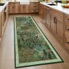Garvee Jungle Green 8×10 Washable Rugs for Living Room Soft Non Slip Animal Print Bedroom Rugs Large Stain Resistant Botanical Forest Carpet for Kids Play Room Nursery Room Dining Room Decor(Animal Jungle/Light Green)