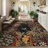 Garvee Jungle Green 8×10 Washable Rugs for Living Room Soft Non Slip Animal Print Bedroom Rugs Large Stain Resistant Botanical Forest Carpet for Kids Play Room Nursery Room Dining Room Decor(Moon Jungle/Brown)