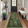 Garvee Jungle Green 8×10 Washable Rugs for Living Room Soft Non Slip Animal Print Bedroom Rugs Large Stain Resistant Botanical Forest Carpet for Kids Play Room Nursery Room Dining Room Decor(Animal Jungle/Dark Green)