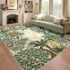 Garvee Jungle Green 8×10 Washable Rugs for Living Room Soft Non Slip Animal Print Bedroom Rugs Large Stain Resistant Botanical Forest Carpet for Kids Play Room Nursery Room Dining Room Decor(Moon Jungle/Green)