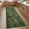 Garvee Jungle Green 8×10 Washable Rugs for Living Room Soft Non Slip Animal Print Bedroom Rugs Large Stain Resistant Botanical Forest Carpet for Kids Play Room Nursery Room Dining Room Decor(Animal Jungle/Dark Green)