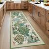 Garvee Jungle Green 8×10 Washable Rugs for Living Room Soft Non Slip Animal Print Bedroom Rugs Large Stain Resistant Botanical Forest Carpet for Kids Play Room Nursery Room Dining Room Decor(Animal Jungle/Beige)