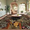 Garvee Jungle Green 8×10 Washable Rugs for Living Room Soft Non Slip Animal Print Bedroom Rugs Large Stain Resistant Botanical Forest Carpet for Kids Play Room Nursery Room Dining Room Decor(Moon Jungle/Brown)